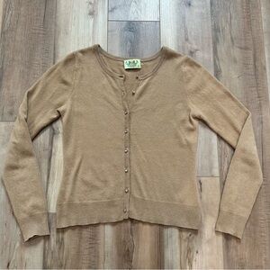 Juicy Couture Vintage Y2K Tan Cashmere Cardigan Sweater Large Women's Tan